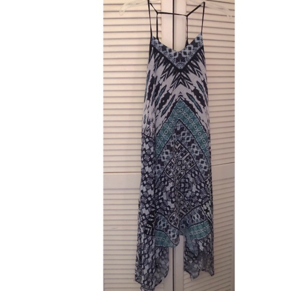 Buffalo David Bitton Kirsty Multi Color Lined Halter Sundress XS Petite